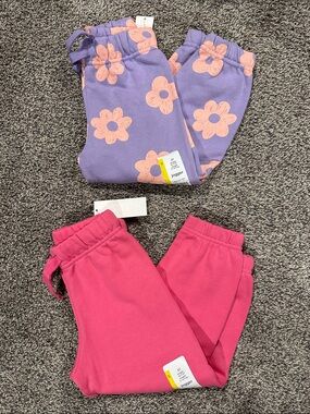 wonder nation Purple Floral & Hot Pink Joggers